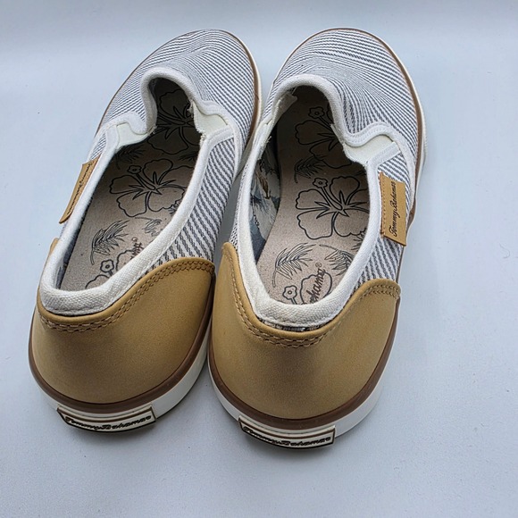Tommy Bahama Women's Striped Slip On Canvas Shoes Tan Accents Size 8.5 - Picture 5 of 10